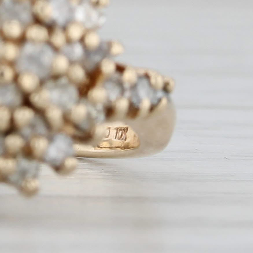 0.70ctw Diamond Cluster Ring 10k Yellow Gold Size 6