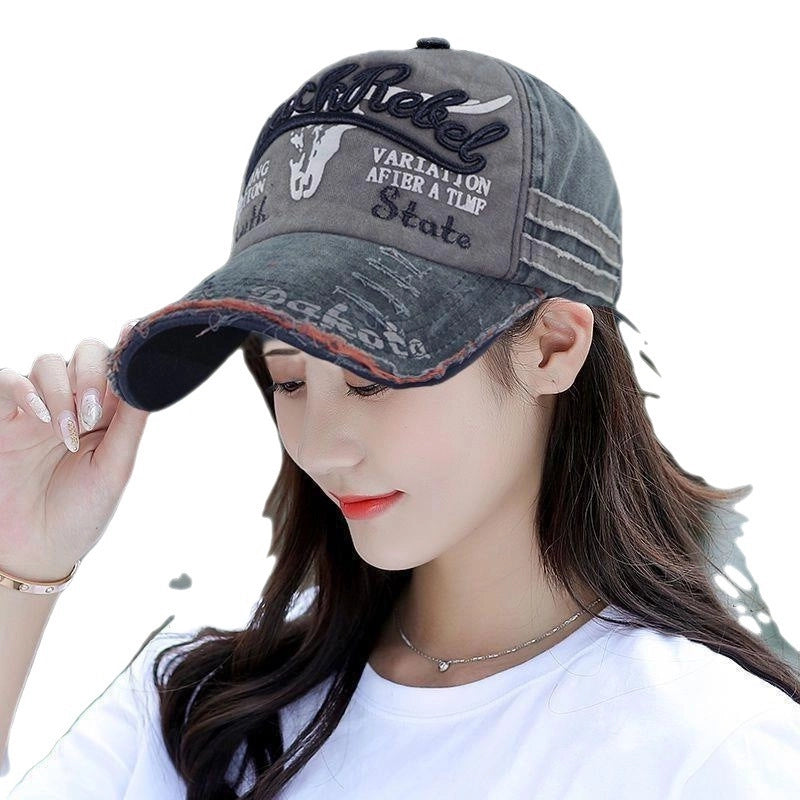 Women's New Hat Spring And Summer Outdoor Sports Baseball Cap American Retro Versatile Sun-proof Embroidered Peaked Cap