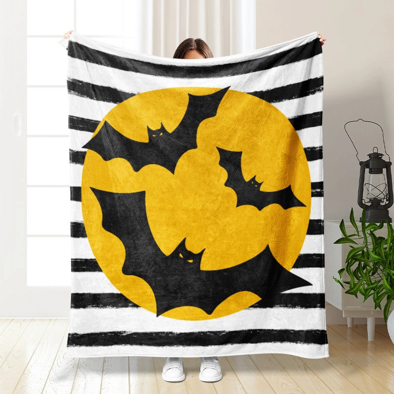 Halloween Cute Pumpkin Bat Ghost Polyester Blanket Couch & Sofa Decor