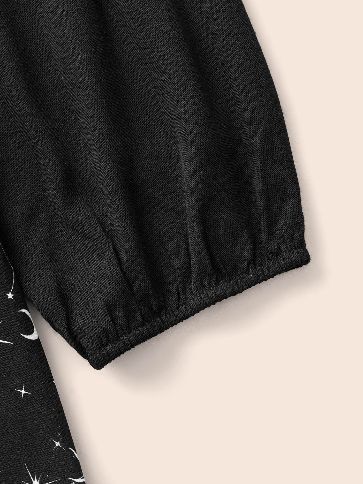 Moon & Star Print Patchwork Dress