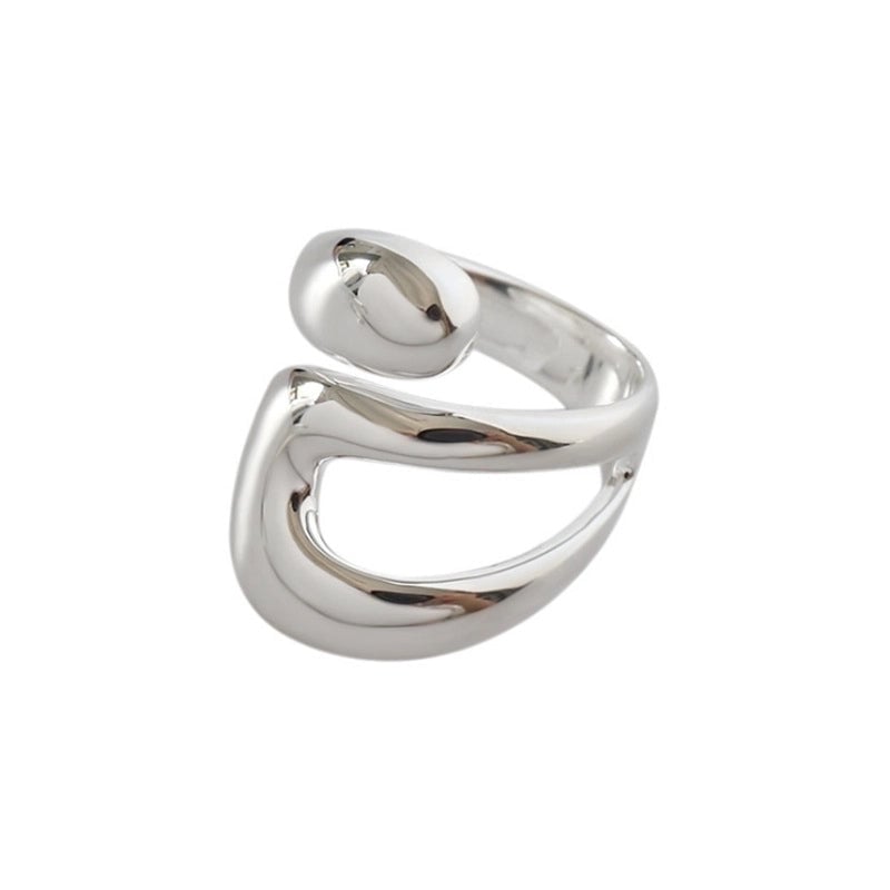 Fashion Solid Color Copper Silver Plated Open Ring 1 Piece