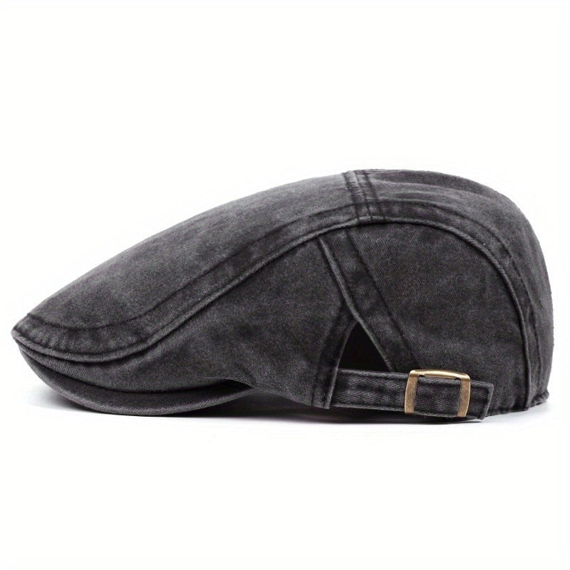 Men's Retro Classic Style Solid Color Short Brim Beret Hat