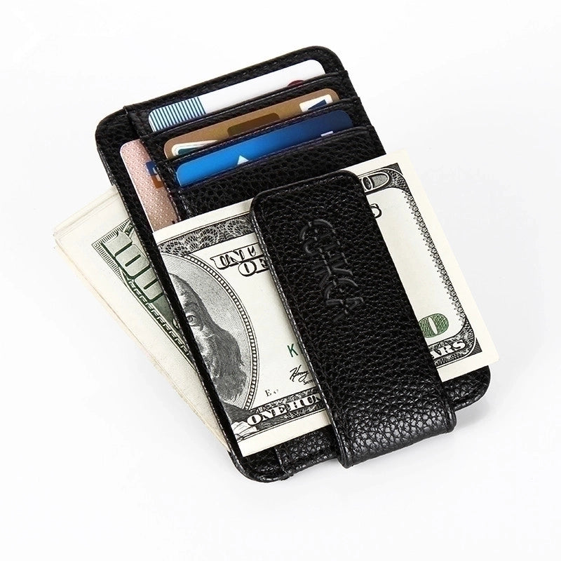 Men's Solid Color Pu Leather Hidden Buckle Wallets