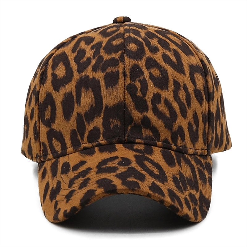 Spring Fashion Leopard Print Suede Baseball Cap Breathable Sunscreen Cap