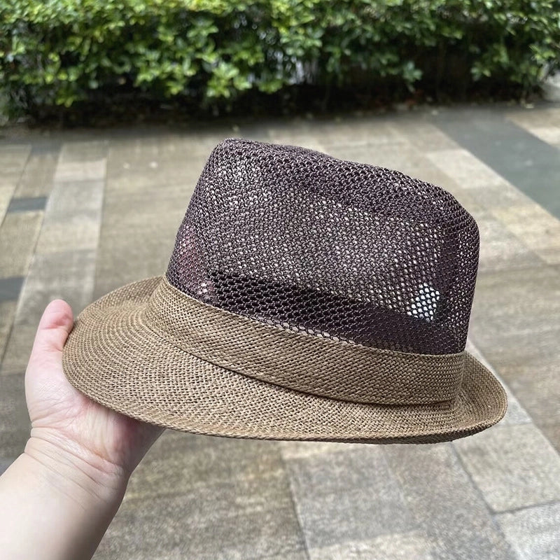 Men's Minimalist Solid Color Crimping Fedora Hat