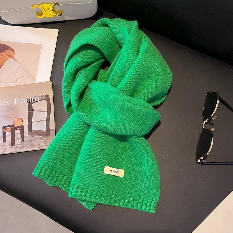 Unisex Sweet Solid Color Fleece Scarf