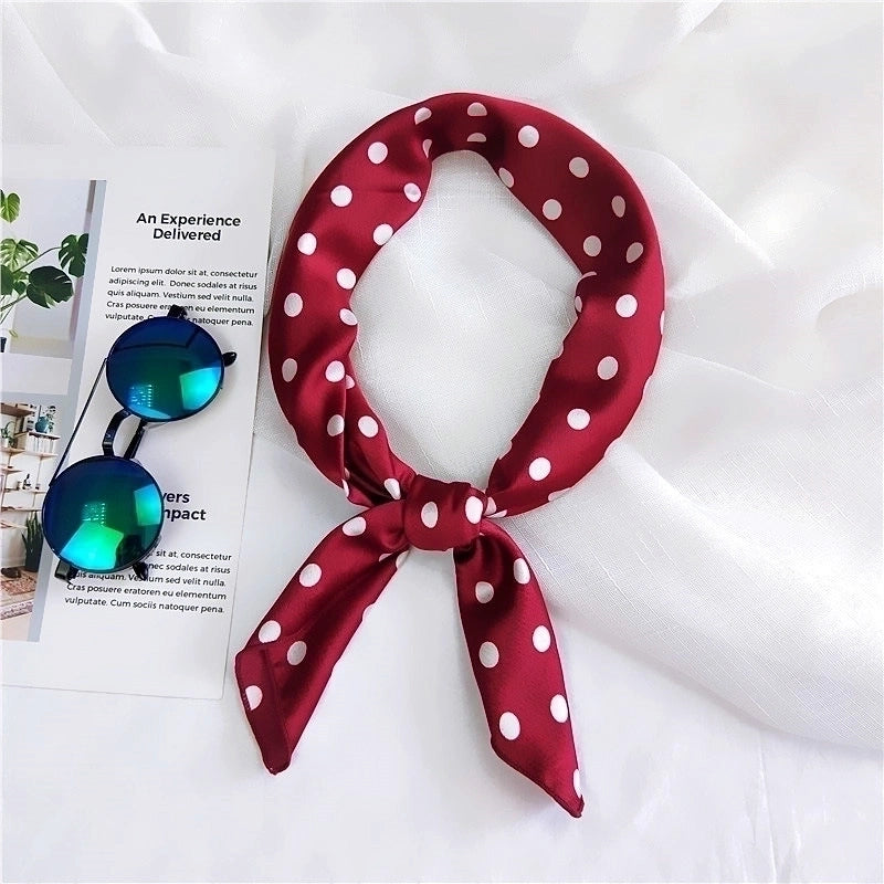 70 New Polka Dot Small Square Scarf Women's Spring And Autumn Summer Professional  Fashionable Scarf Decorative Scarf