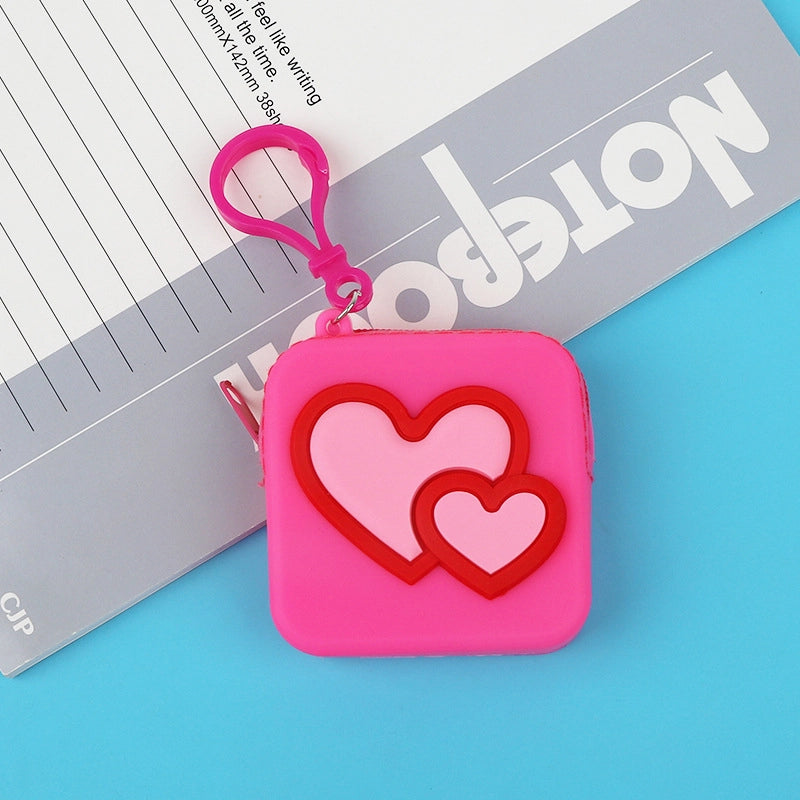 20 Pieces New Cartoon Silicone Change Storage Bag Silicone Data Cable Storage Bag Children's Points Card Storage Bag