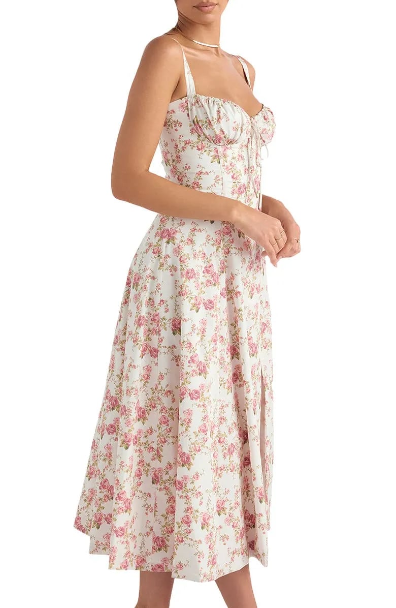 Vestido Moldeador De Cintura Con Corpiño Floral