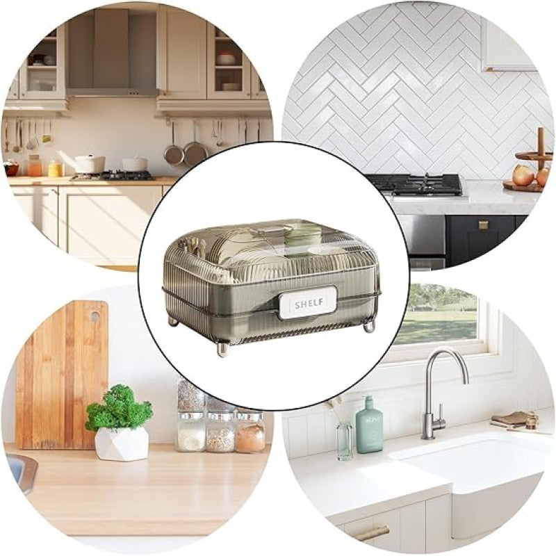MODERN TRANSPARENT KITCHEN DISHES BOX