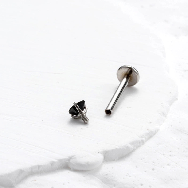 1 Piece Ear Cartilage Rings & Studs Heart Shape 316L Stainless Steel  Plating Inlay Zircon