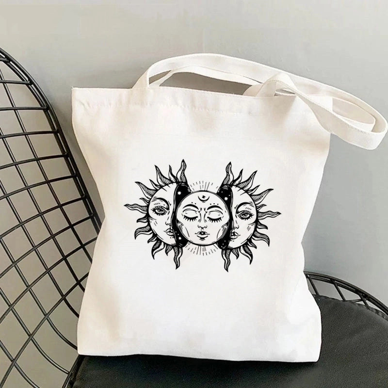 Women's Minimalist Sun Moon Shopping Bags