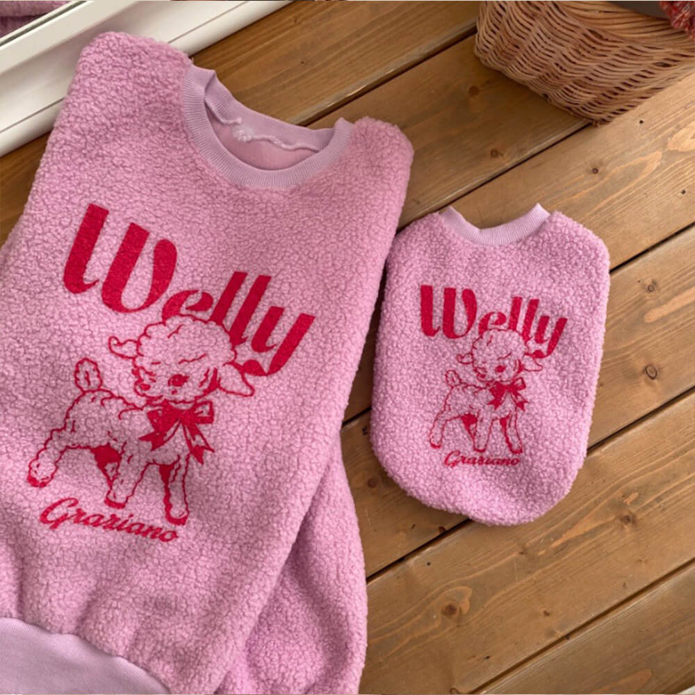 Lamb Print Warm Cozy Matching Dog & Owner Sweatshirt