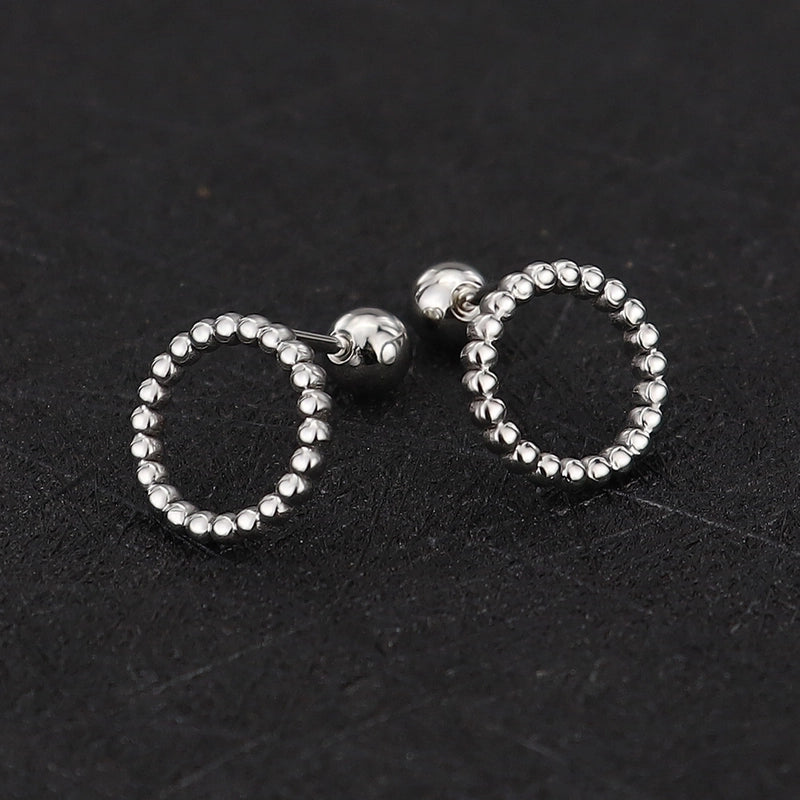 1 Piece Cute Minimalist Geometric Animal Crown Plating Titanium Steel Ear Studs
