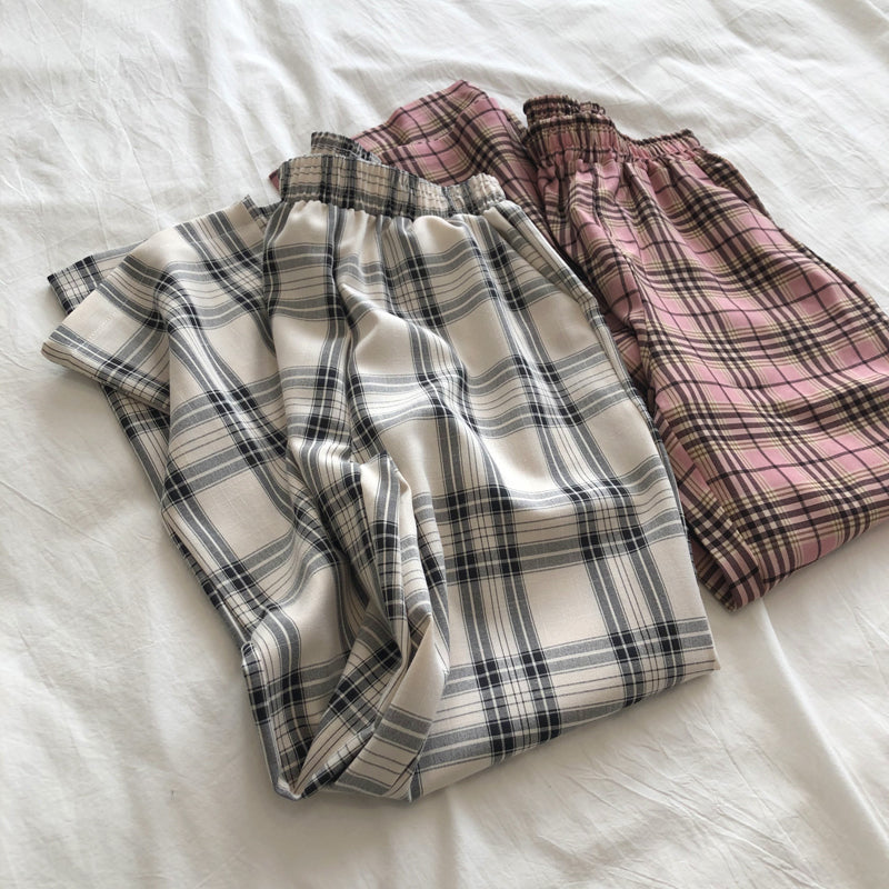 Ulzzang Plaid Pants KF9115