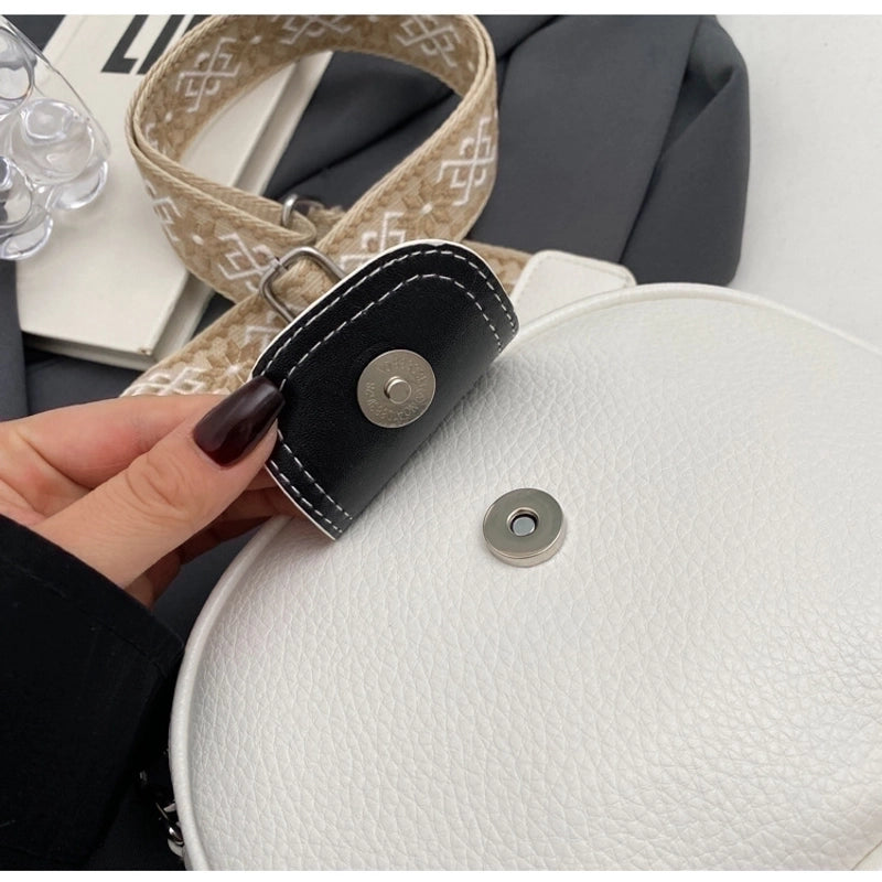Women's Small Pu Leather Solid Color Streetwear Cloud Shape Flip Cover Crossbody Bag