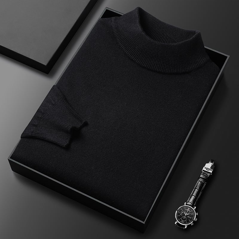 Men's Solid Color Turtleneck Sweater