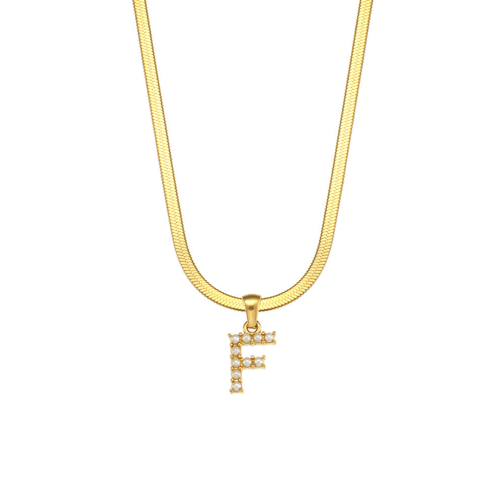 Fashion Letter Number Text Stainless Steel 18K Gold Plated Necklaces