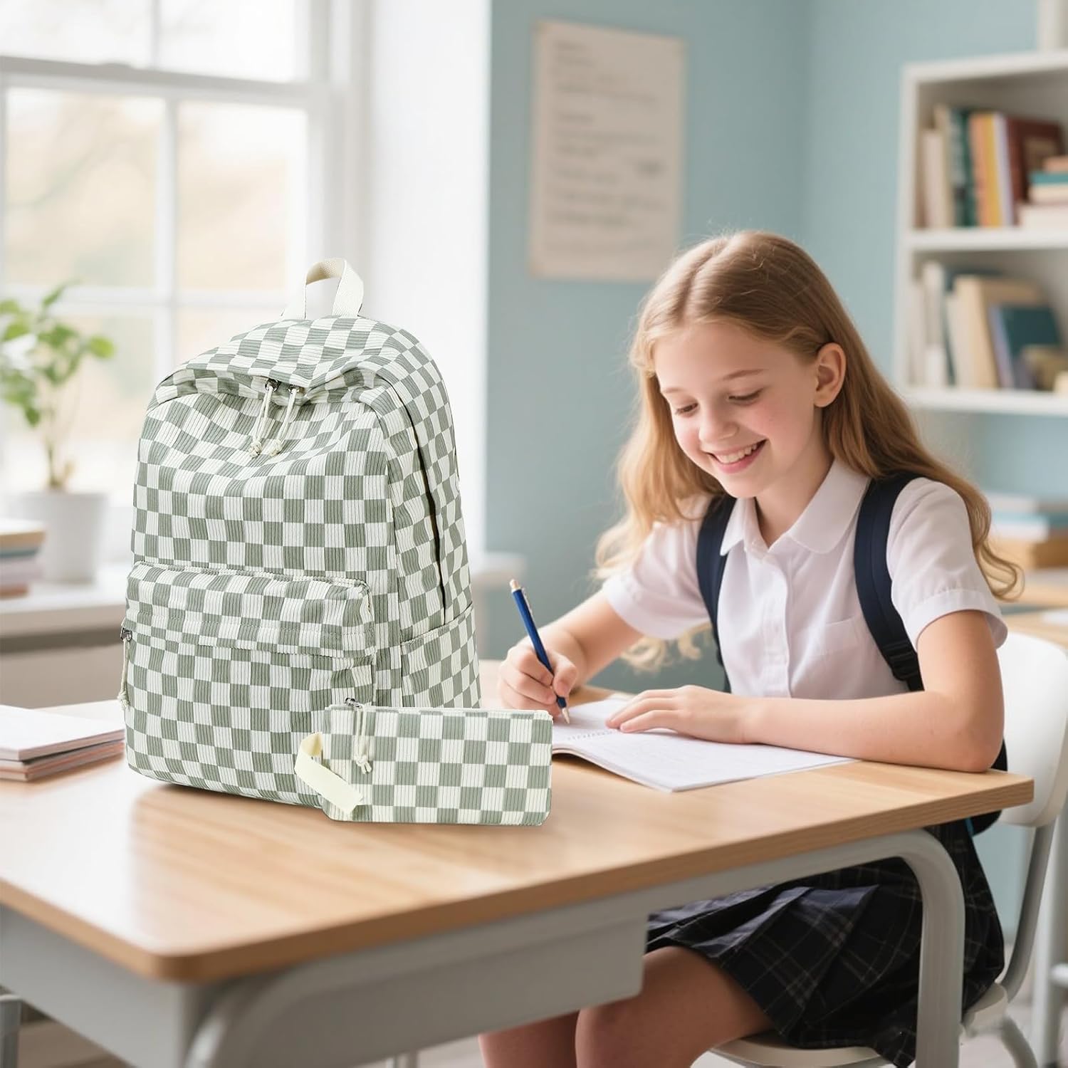 Bluboon School Backpack Teens Girls Boys Kids School Book Bags with Lunch Box Pencil Bag