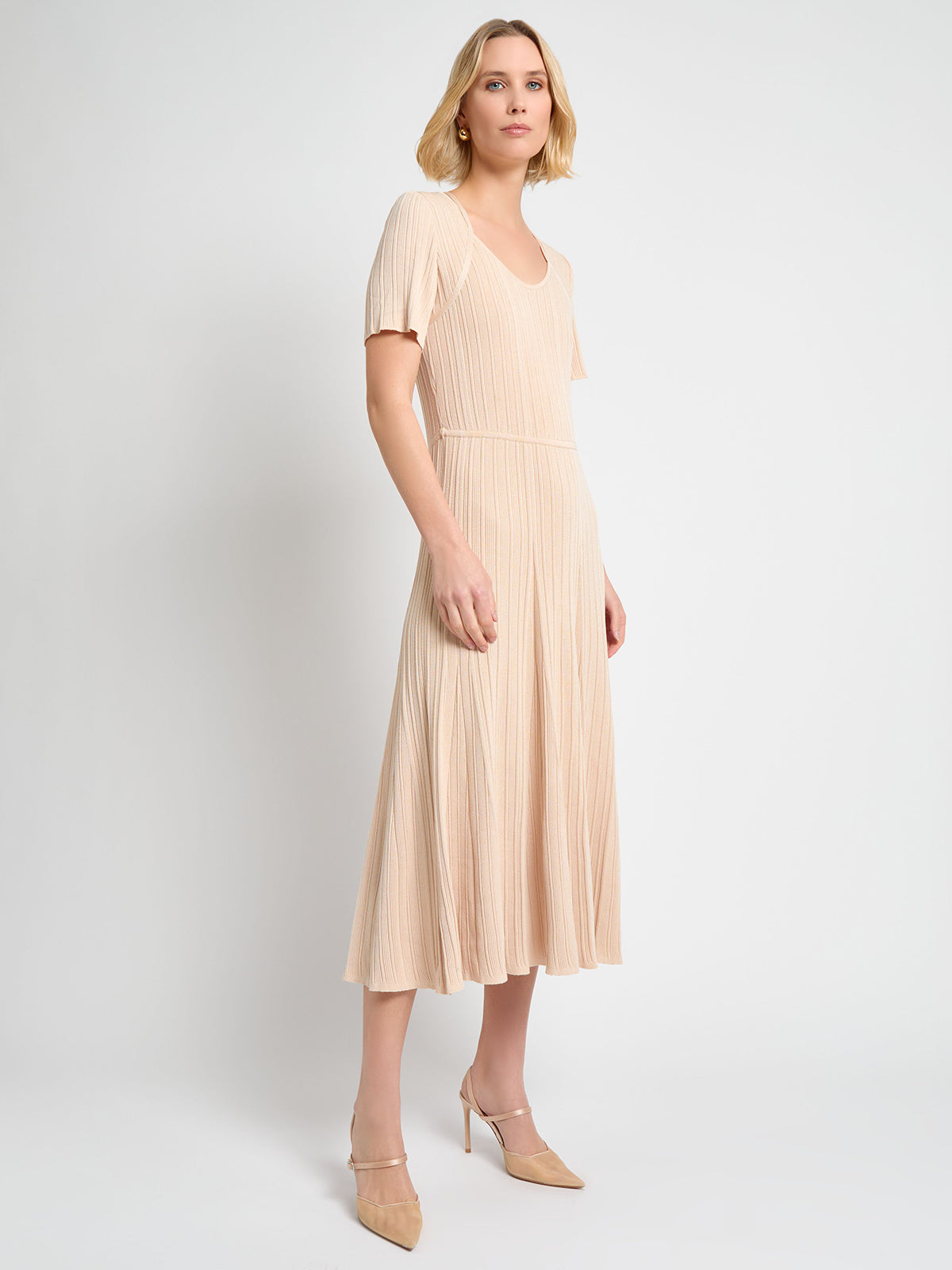Fit & Flare Ribbed Soft Knit Maxi Dress - True Fit