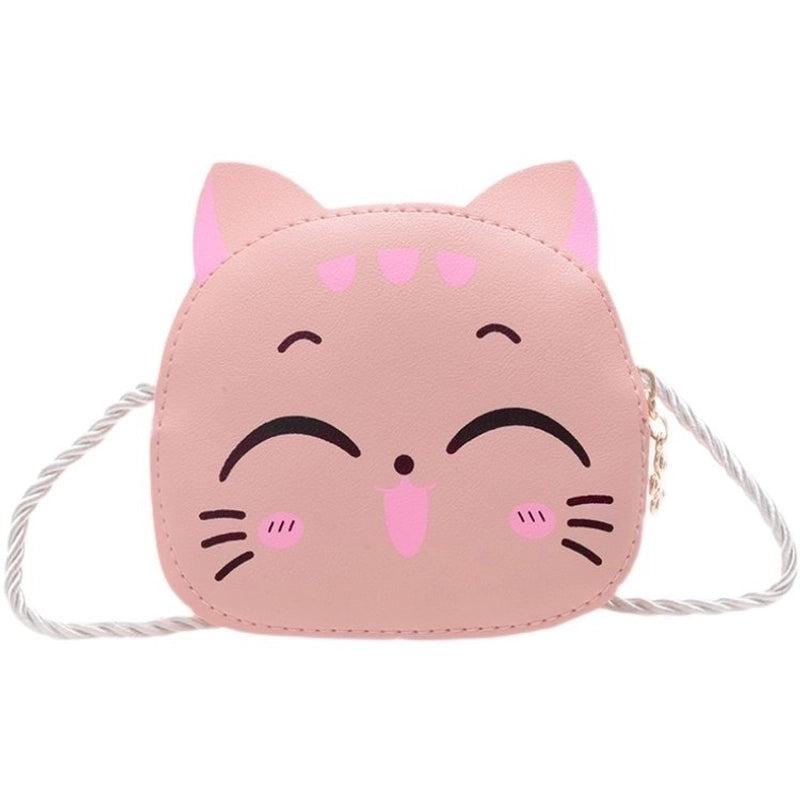 Kid's Pu Leather Animal Cute Semicircle Zipper Crossbody Bag
