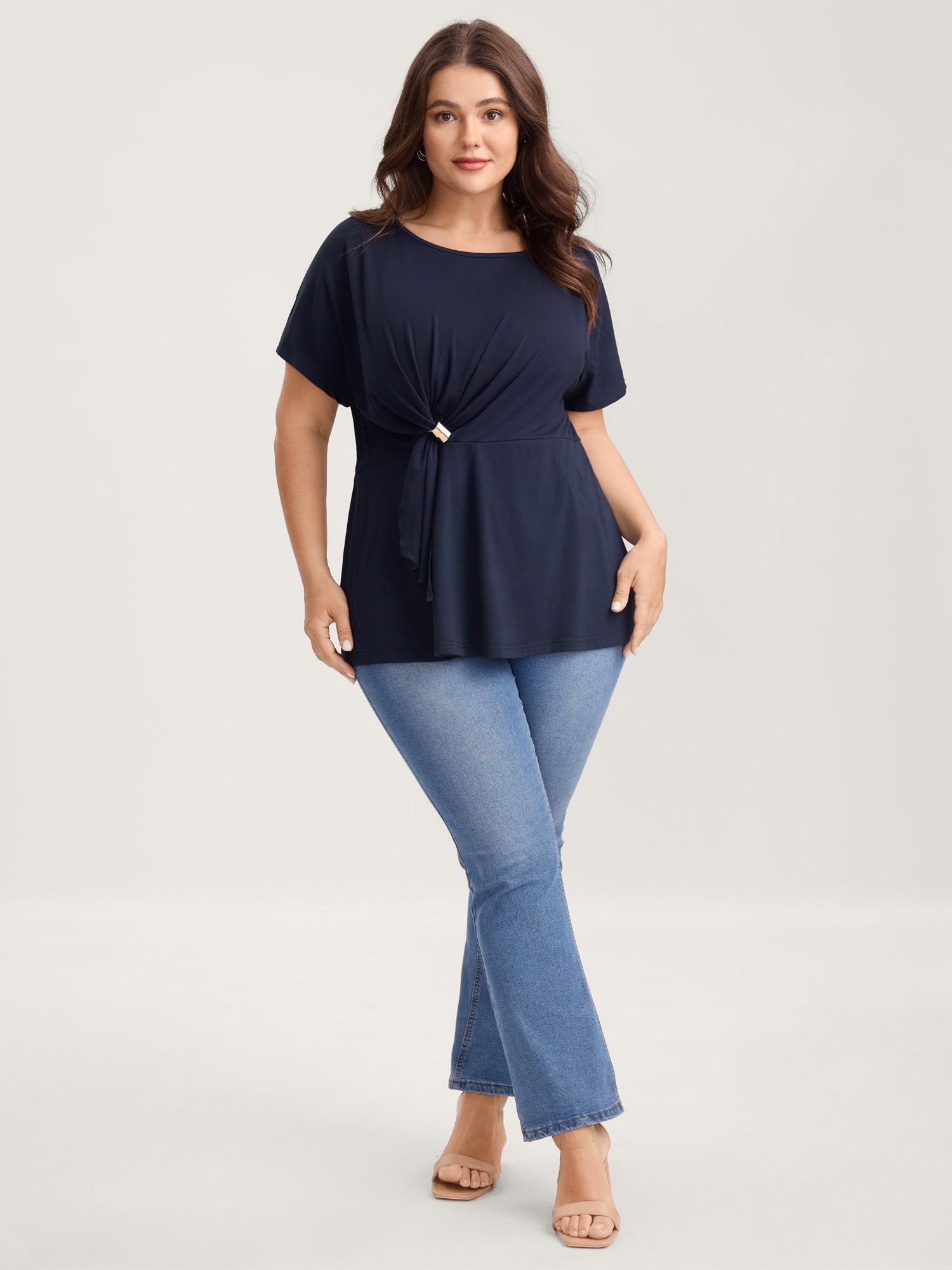 Metal Detail Knotted Plain Top