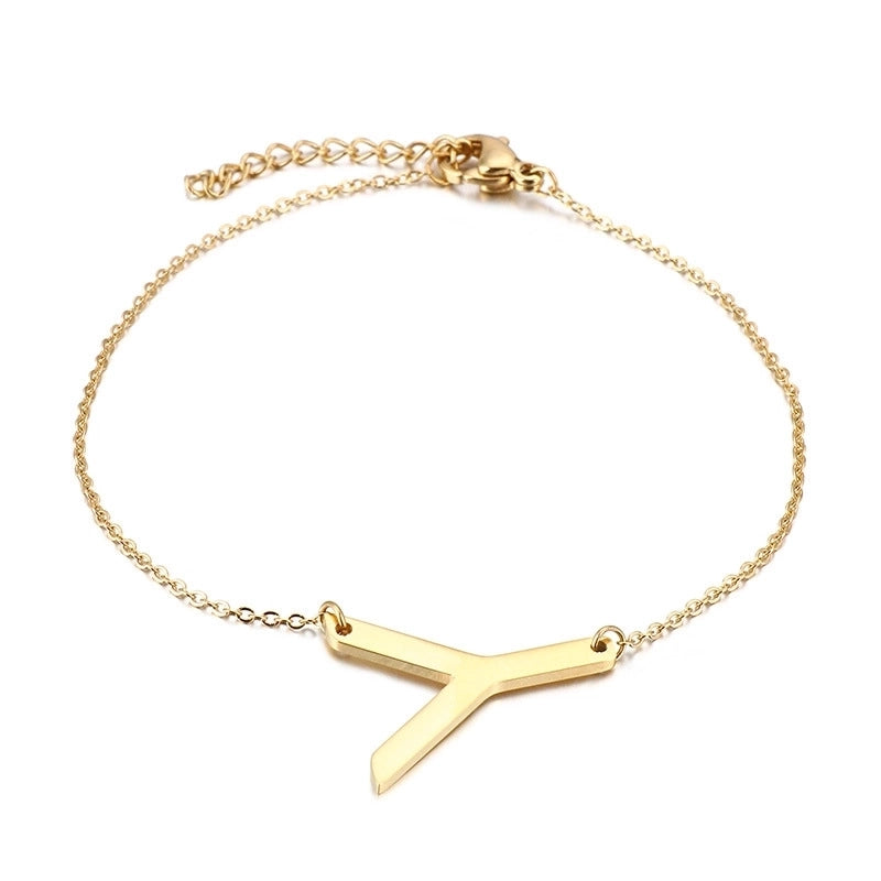 Fashion Letter Titanium Steel 18K Gold Plated Bracelets In Bulk