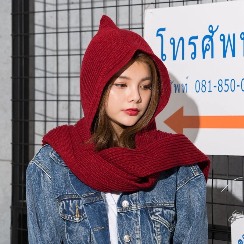 Fashion Knitted Hat Autumn And Winter Air Conditioning Shawl Integrated Parent-child Scarf