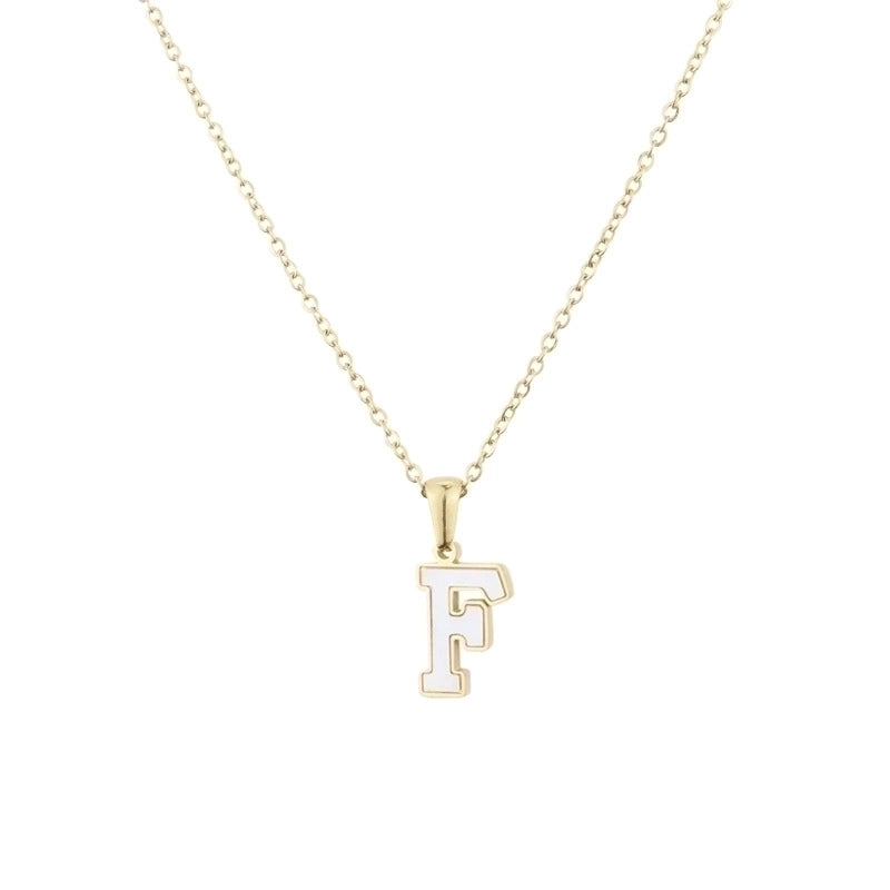 304 Stainless Steel Titanium Steel 18K Gold Plated Minimalist Plating Inlaid Shell Letter Shell