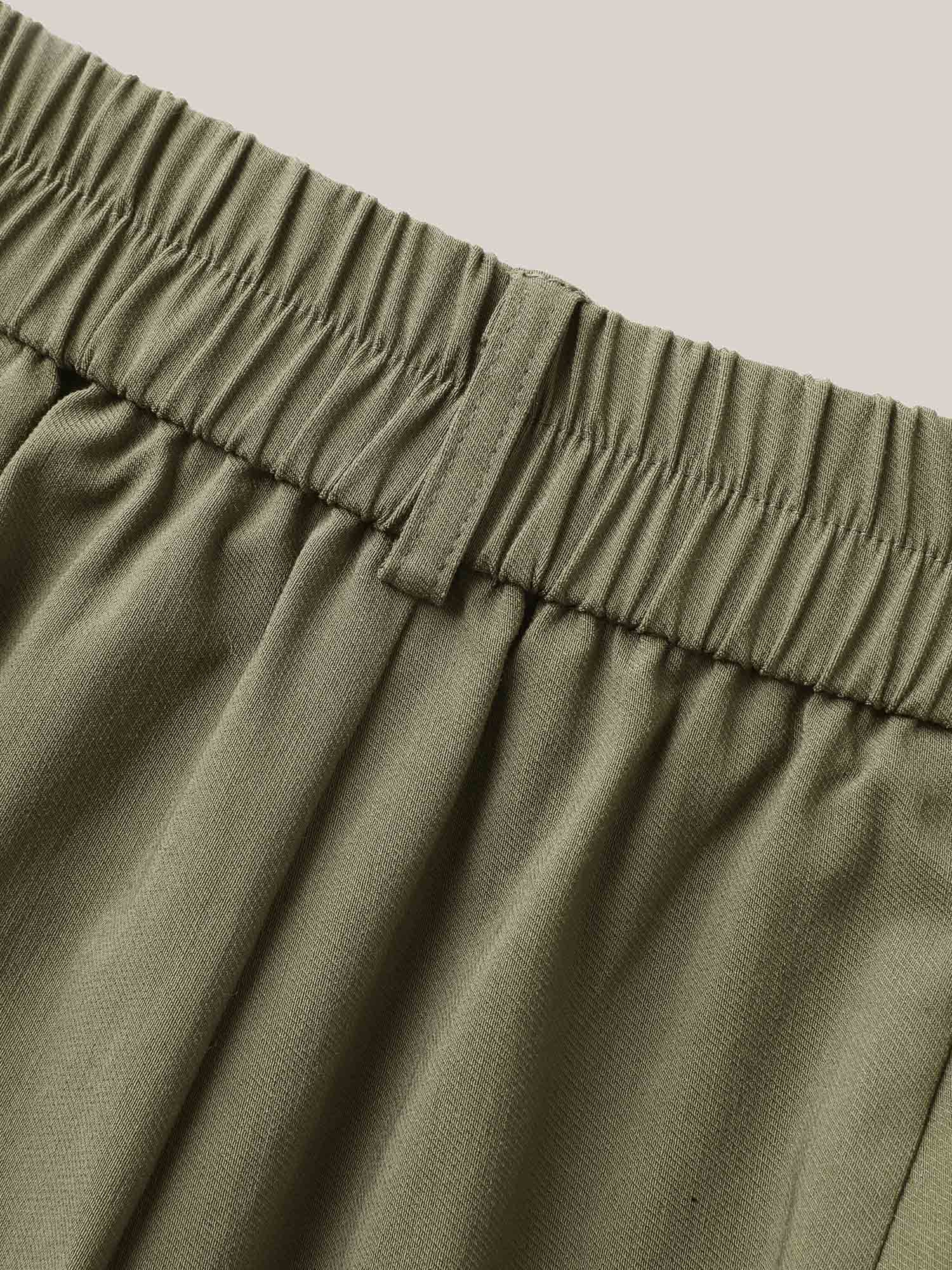 Drawstring Pockets Wide-Leg Pants