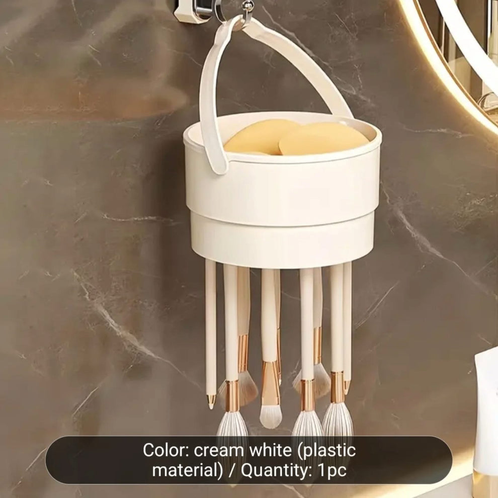 4 in 1 Elegant Makeup Organizer with Rotating Brushes Holder & Makeup Brushes Cleaner