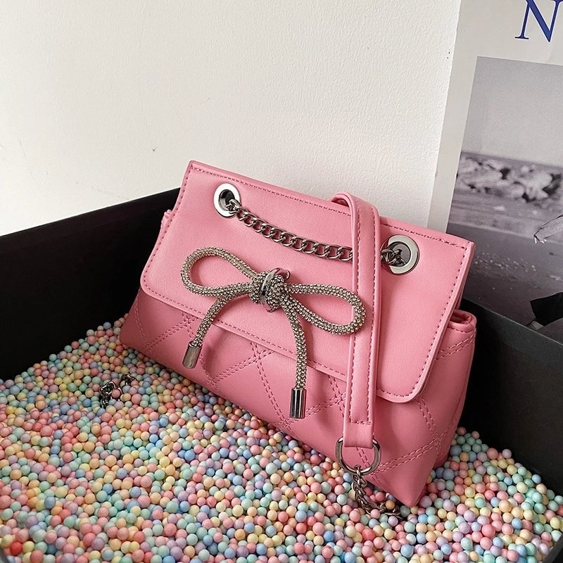 Women's Small Pu Leather Solid Color Streetwear Square Magnetic Buckle Shoulder Bag Crossbody Bag