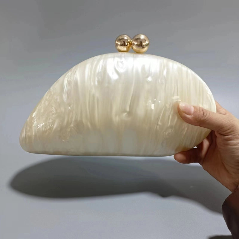 Green Arylic Solid Color Dumpling Shape Evening Bags