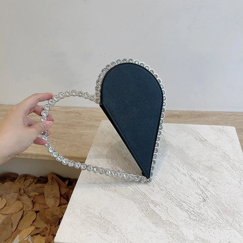 Pu Leather Color Block Heart-shaped Evening Bags