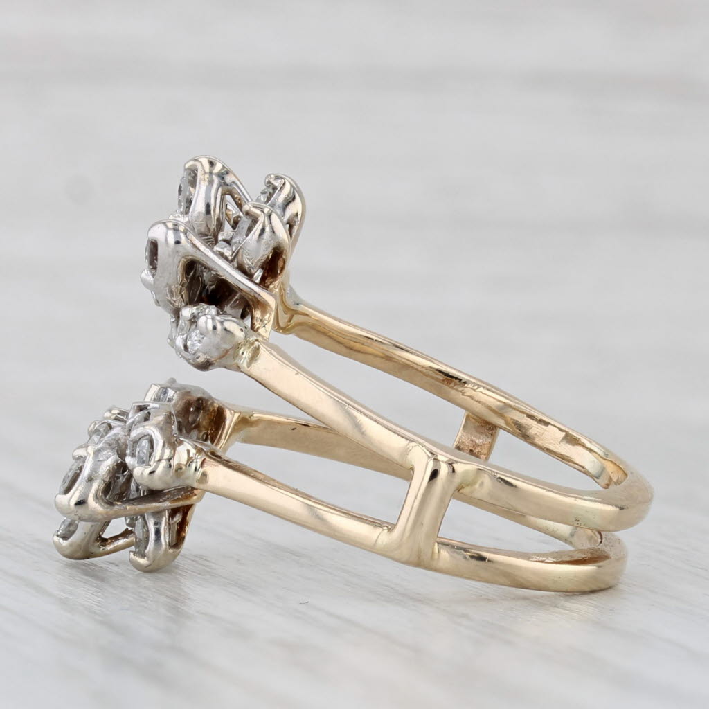 1.70ctw Diamond Cluster Ring Jacket Guard Enhancer 14k Gold Size 9.5 Bridal