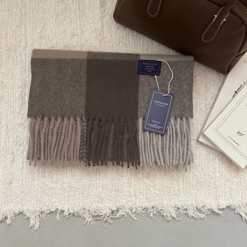 Unisex Minimalist Lattice Imitation Cashmere Scarf