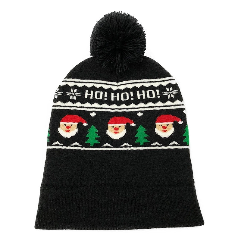 Unisex Fashion Christmas Tree Santa Claus Letter Knit Winter Scarves