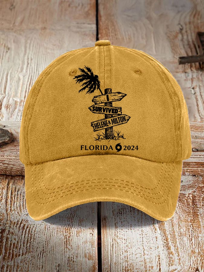 'Florida Hurricane Helene and Milton' print hat