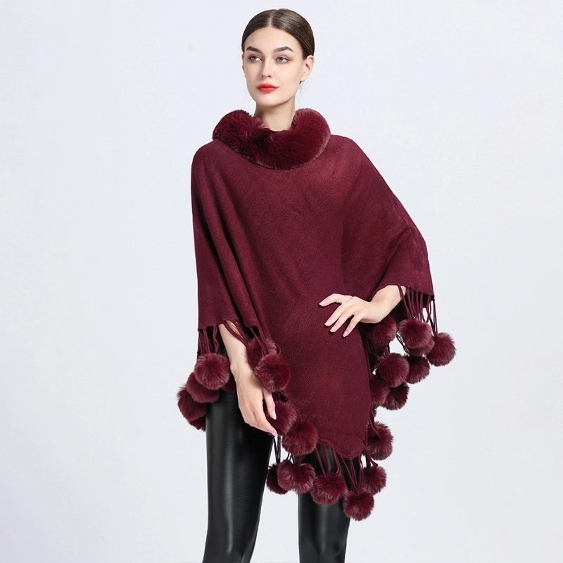 Women's Minimalist Solid Color Imitation Cashmere Polyester Tassel Shawl