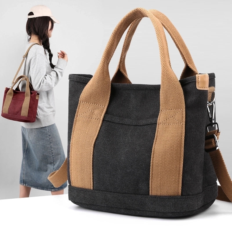 Women's Medium All Seasons Canvas Vintage Style Handbag Tote Bag