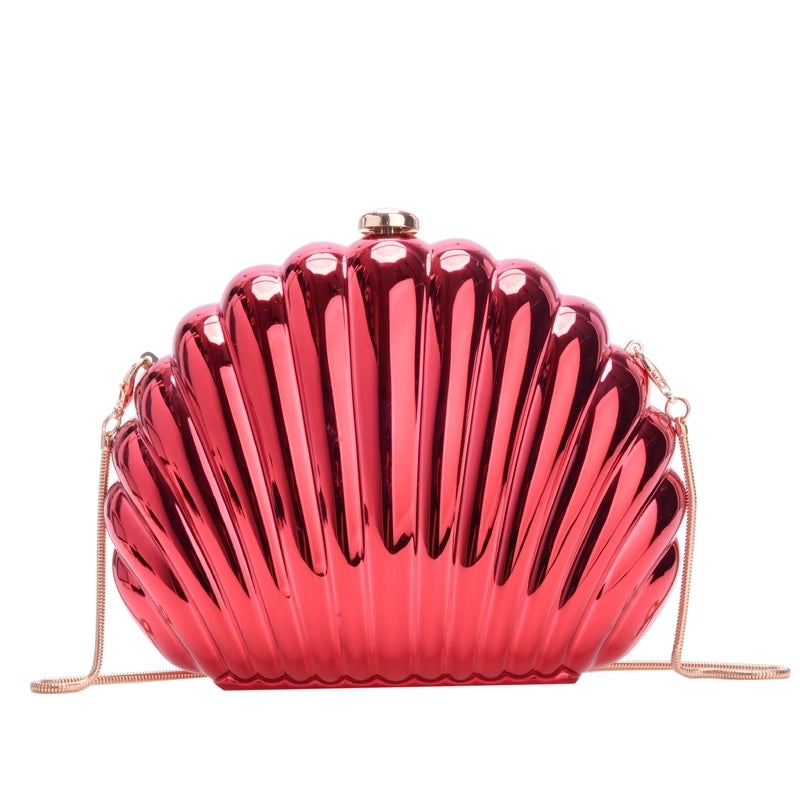 Women's Medium PVC Alloy Solid Color Streetwear Shell Lock Clasp Dome Bag