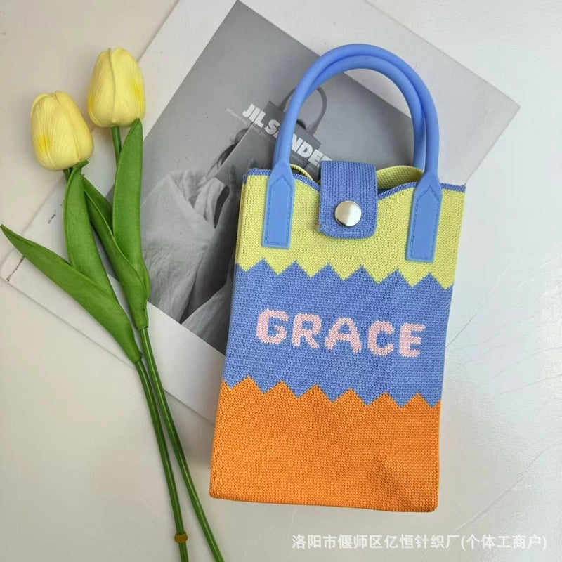 Women's Polyester Color Block Streetwear Square Magnetic Buckle Phone Wallets