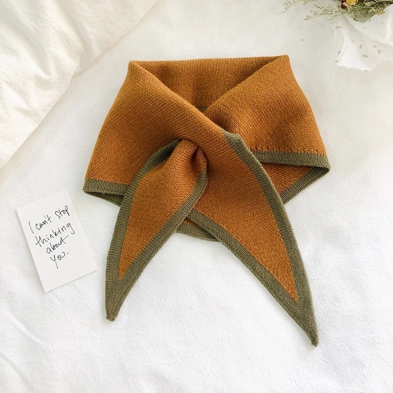 Women's Elegant Lady Color Block Knit Scarf