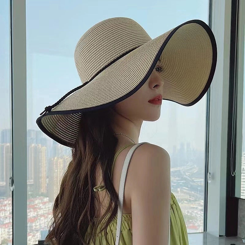 Straw Straw Hat Women's Beach Beach Travel Sunshade Hat Holiday Sun Hat Summer  Sun Hat