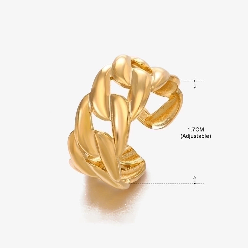 3 Pieces Basic Classic Style Geometric Leaf Stainless Steel Plating Open Rings