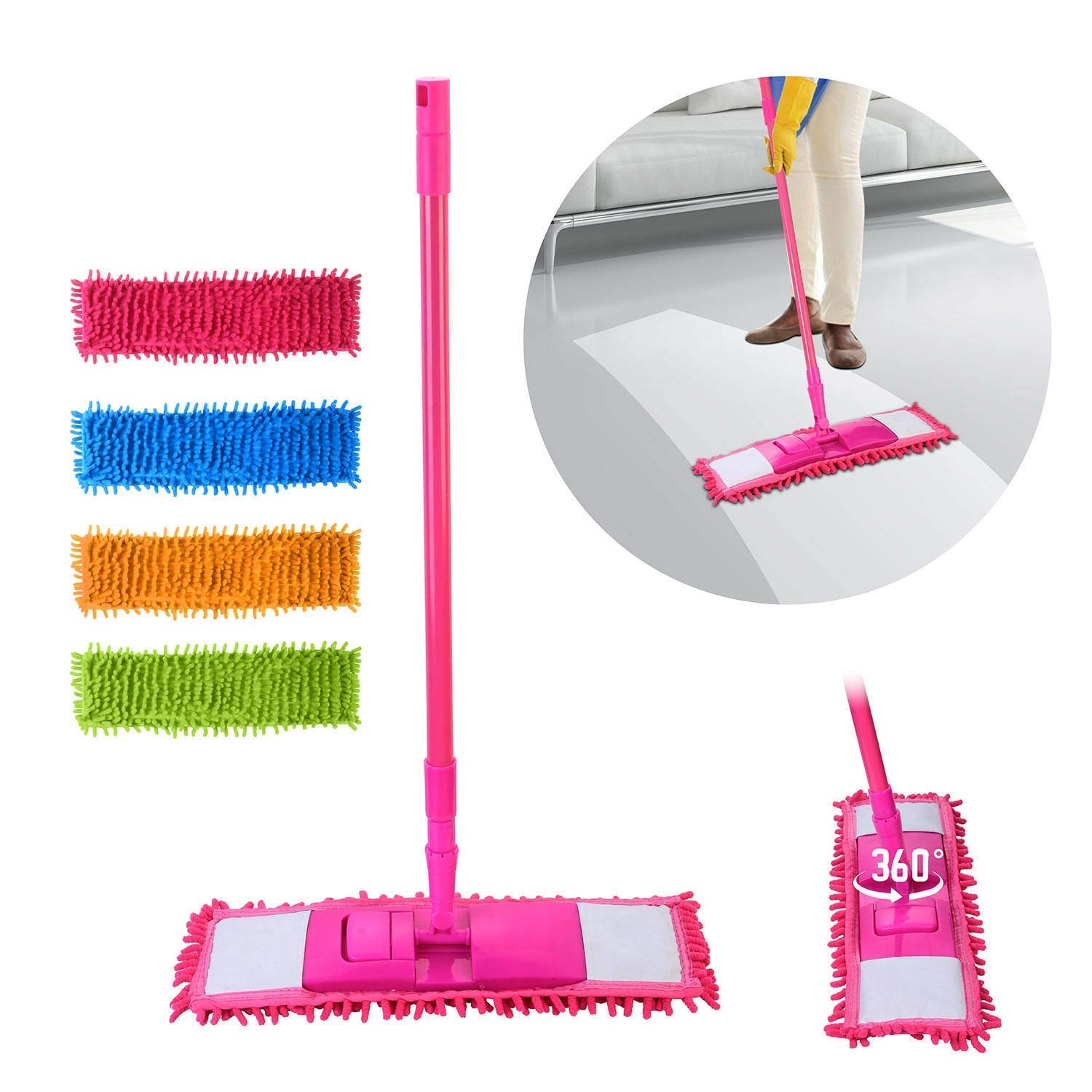 New Flat Microfiber Squeeze Mop With Long Handle