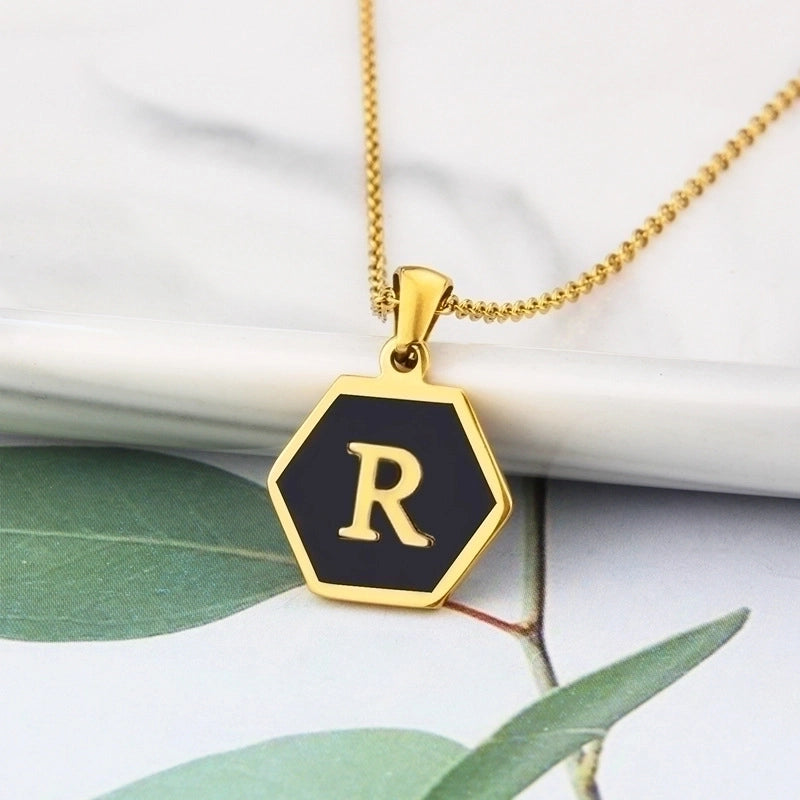 Titanium Steel Minimalist Plating Letter Necklace