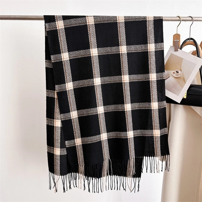 Unisex Business Basic Minimalist Tassel Imitation Cashmere Polyester Scarf
