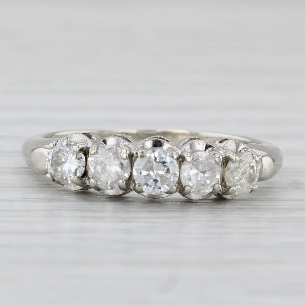0.75ctw Diamond Ring 14k White Gold Wedding Anniversary Band Size 7