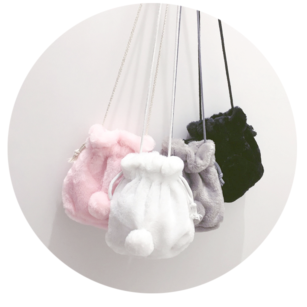 Soft Bunny Tail Purse